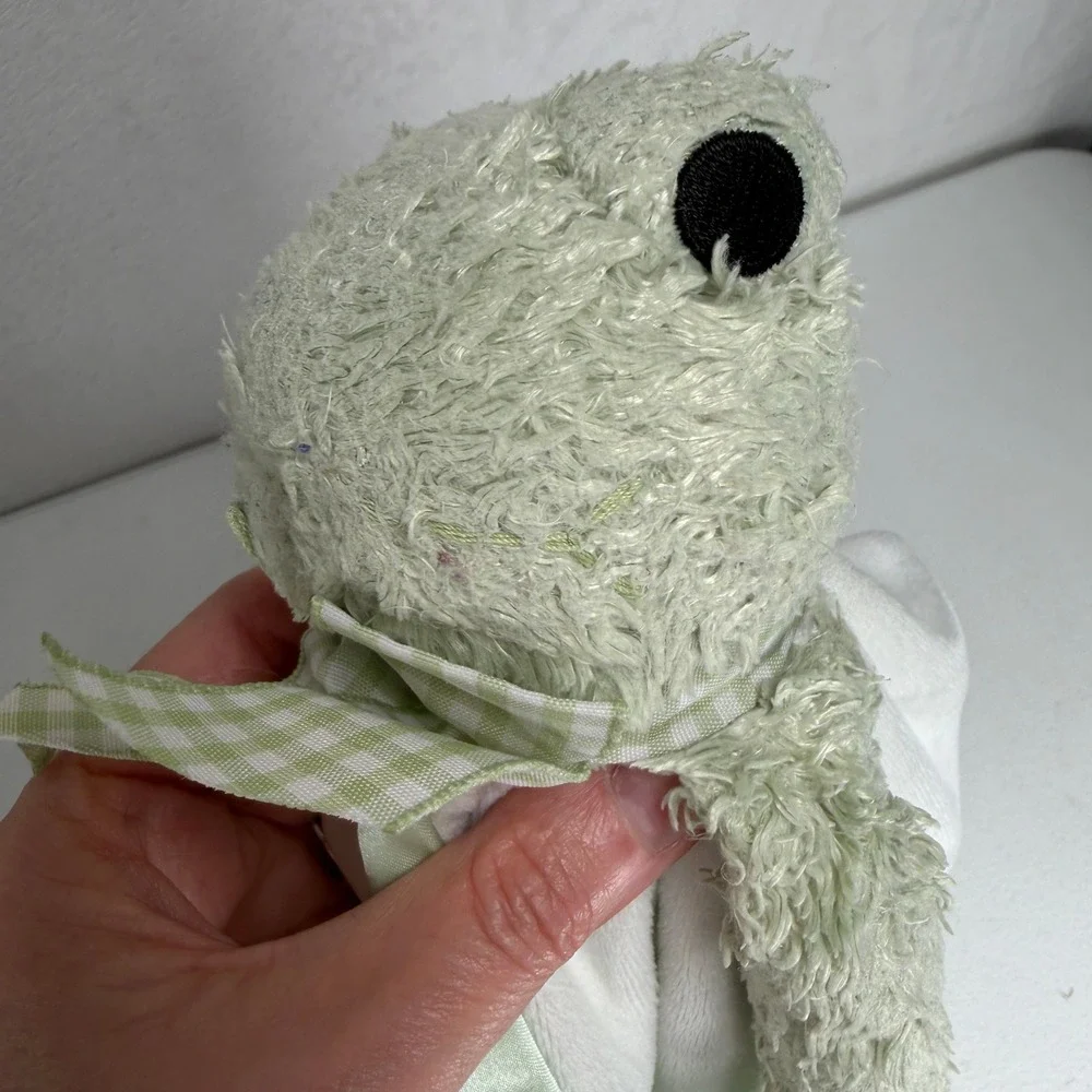 Bearington Baby OS Frog Lovey Security Blanket Leap Frog Leap Satin Trim Green